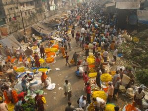 Mullik Ghat flower market, Calcutta
